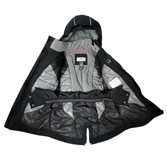 Champion Black Hooded Water Resistant Jacket - Size 6/6X - Picture 6 of 10